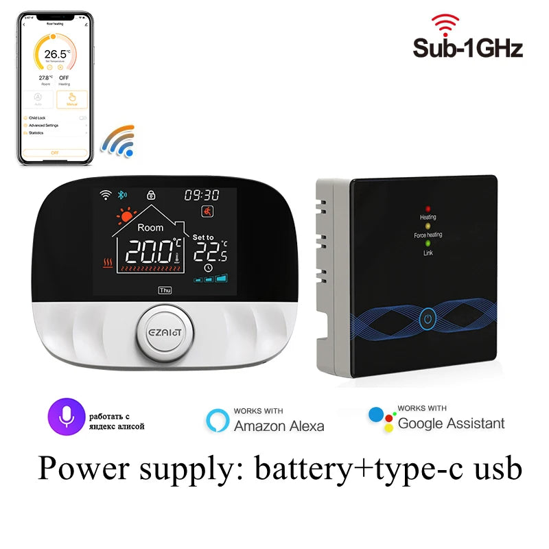 Smart RF Wireless Thermostat WiFi Tuya Gas Boiler Heating Temperature Remote Controller Receiver Programmable Thermoregulator