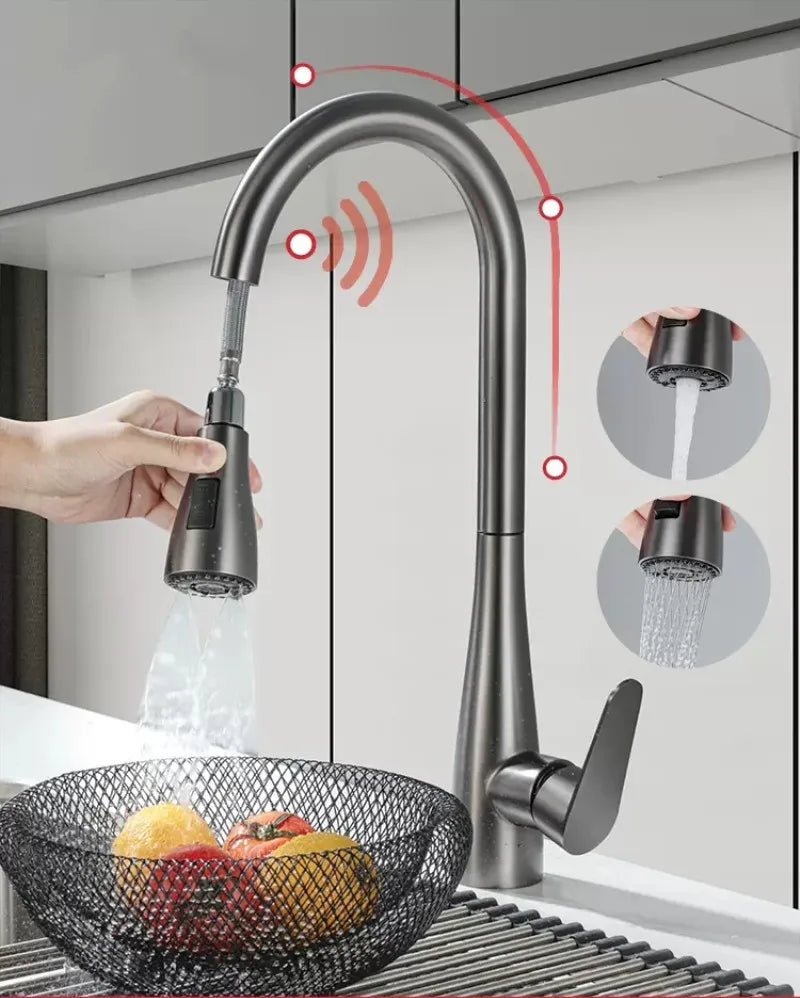 Smart Touch Kitchen Faucets Crane For Sensor Kitchen Water Tap Sink Mixer Rotate Touch Faucet Sensor Water Mixer