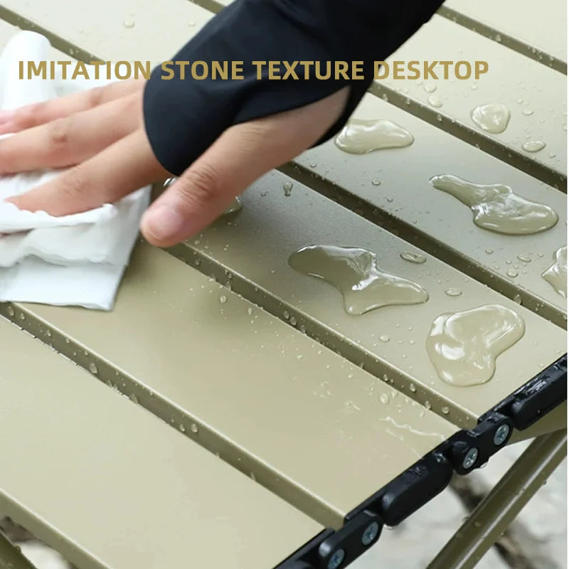 37.4'' Portable Outdoor Folding Camp Table, Ultra-light with Mesh Storage Pouch, Ideal for Indoor Use, Outdoor Activities,