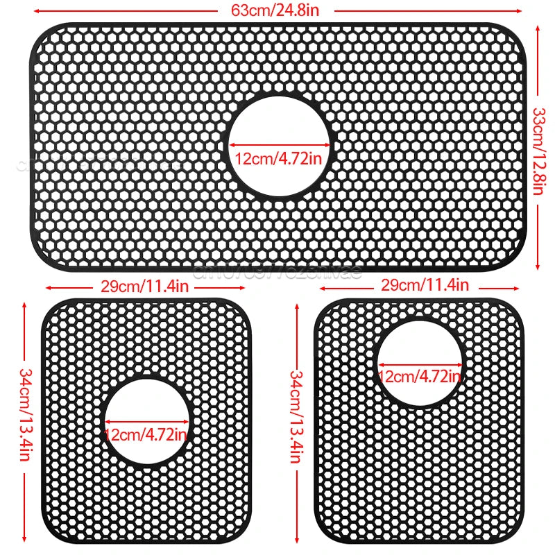 Silicone Sink Mat Heat-Resistant Sink Protectors Multifunctional Kitchen Bottom Protective Mats Kitchen Sink Grid Accessories