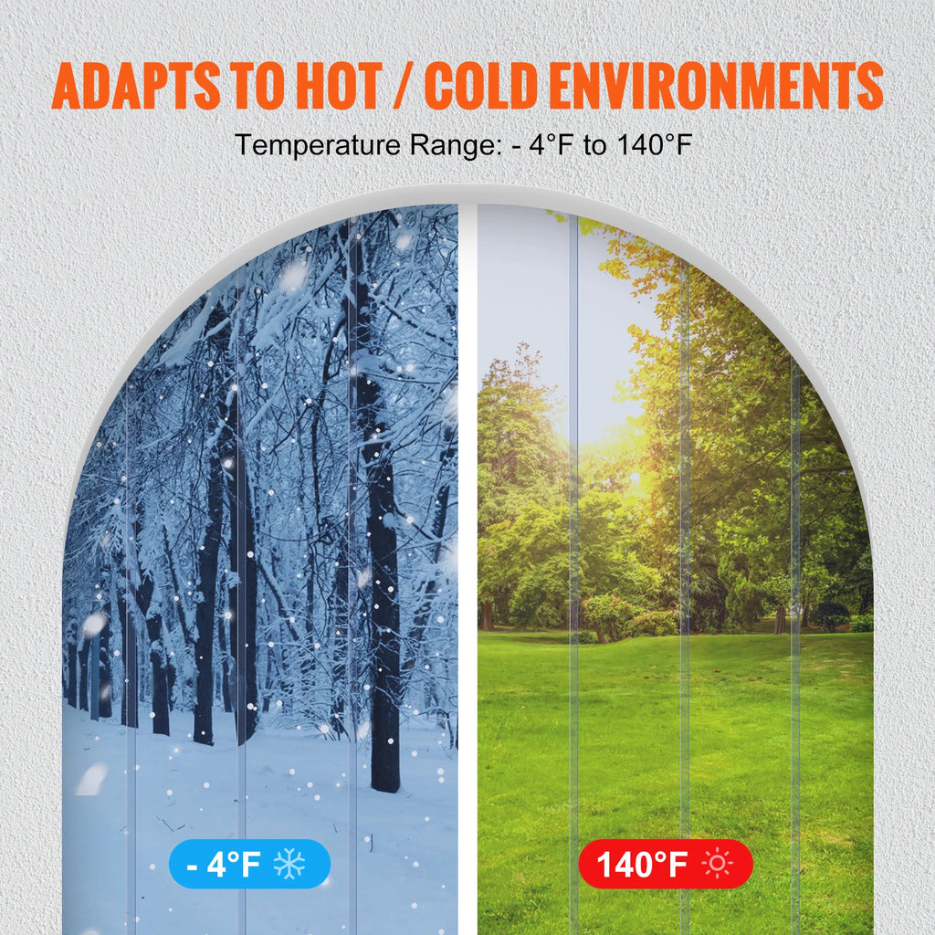 SucceBuy 2mm Thickness Door Strip Curtain PVC Transparent Windproof Curtain Strip Screen  for Walk in Freezers Coolers Warehouse