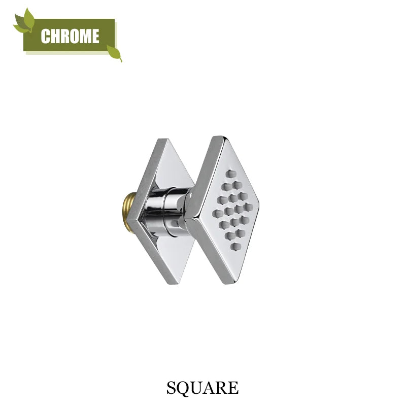 Chrome Black Body Sprays Round Square Shower Spa Massage Body Jet Grey Brushed Gold Concealed Shower Spray Head Faucet Accessory