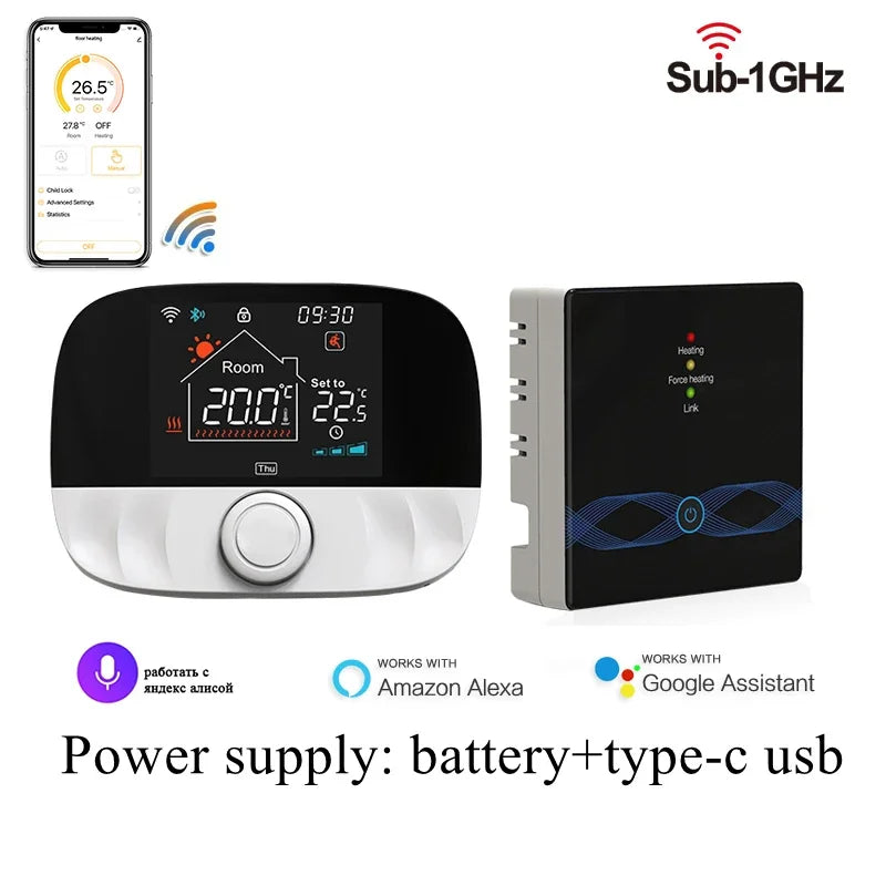 Wireless Thermostat WiFi Tuya Smart Gas Boiler Heating Temperature Controller with 220V Receiver Programmable Thermoregulator