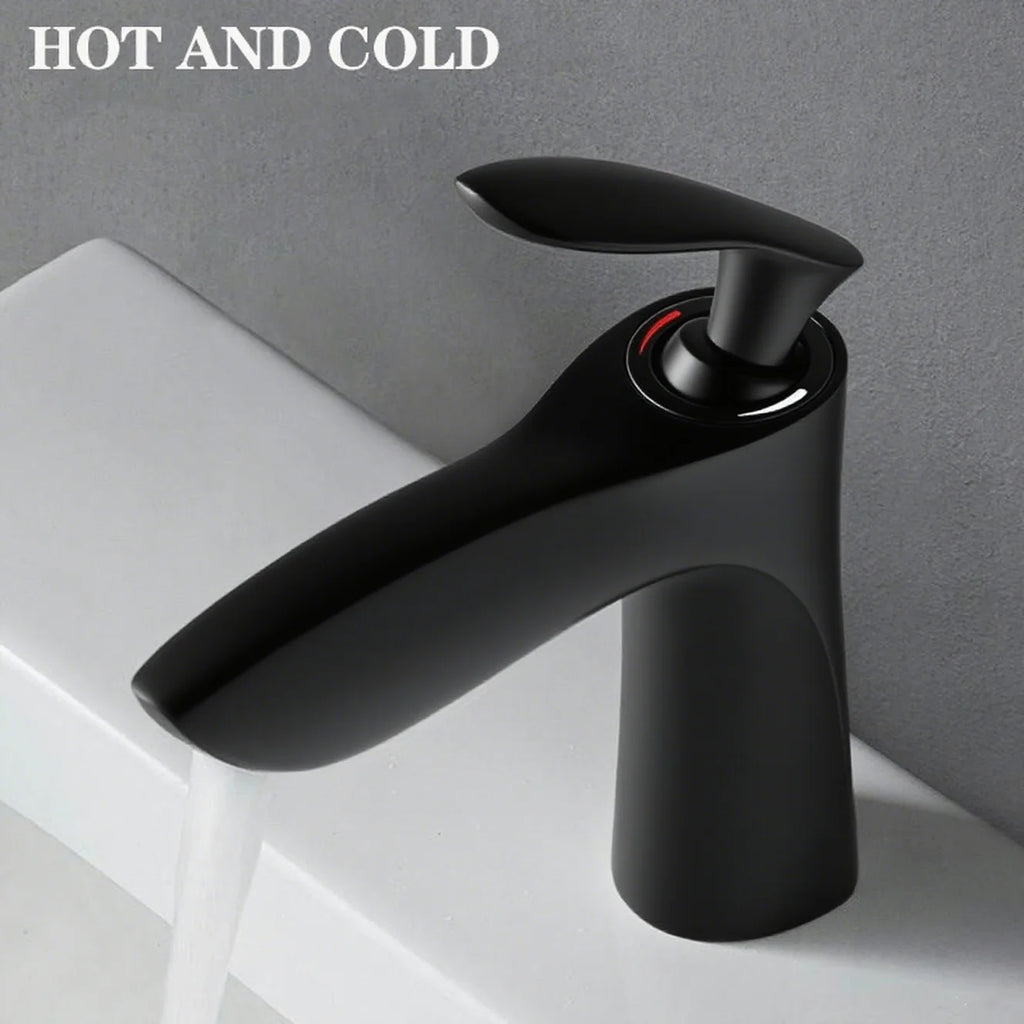 Bathroom Faucet kitchen Ceramics Cold Hot Water Basin Sink Mixer Tap Maple Leaf Deck Mounted Waterfall Tap Single Hole Tapware