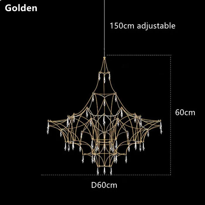Mira Quasar Chandeliers Luxury Crystal Pendant lamp for Living Room Kitchen Villa Golden Lustre steel crystal Pendant light