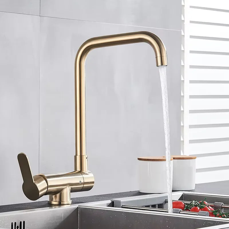 Kitchen Rotating Faucet Folding Down Hot Cold Water Inner window Faucet Black Low Window Kitchen Mixer Faucet Single Handle Tap