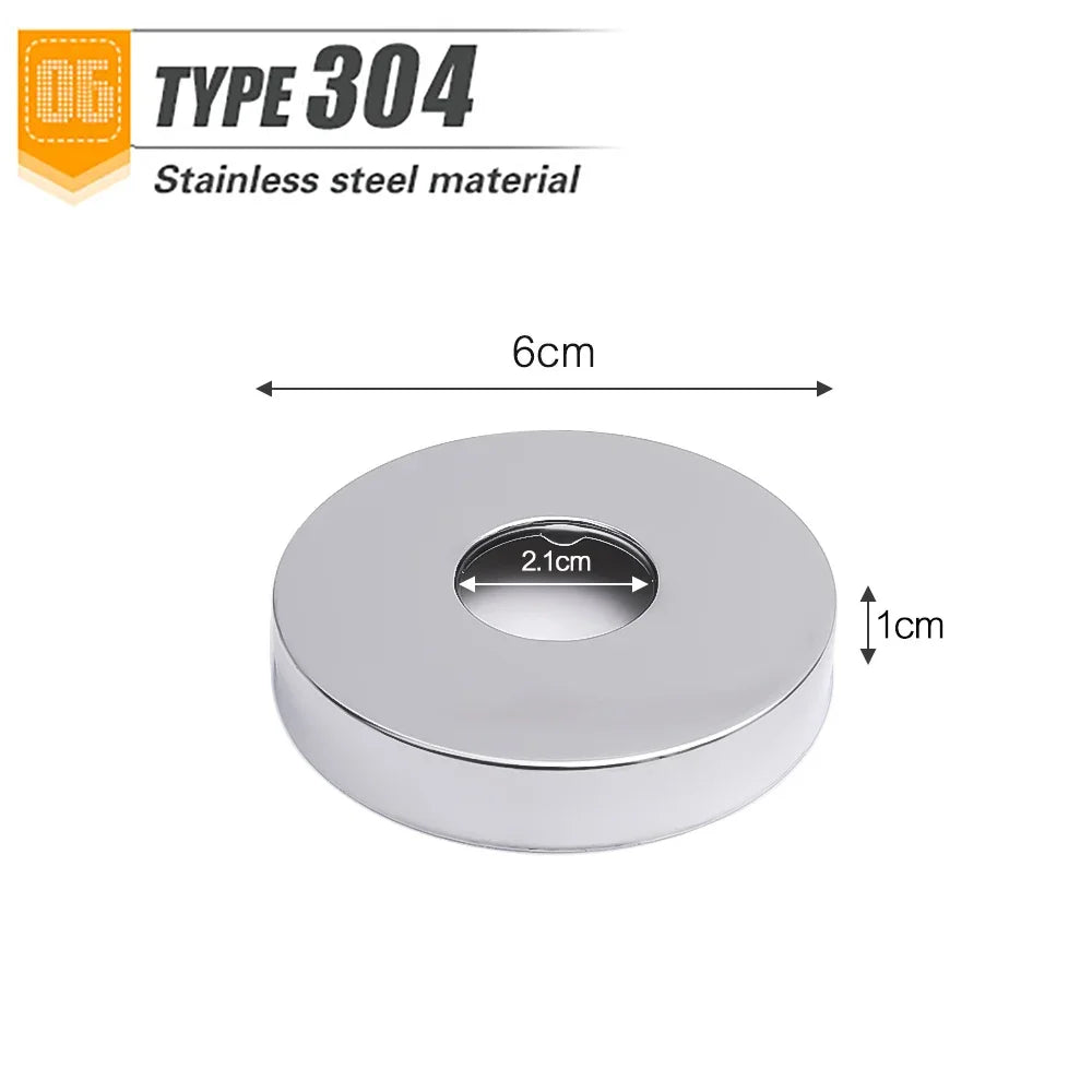 1Pc Stainless Steel Faucet Decorative Cover Self-Adhesive Shower Chrome Finish Water Pipe Wall Caps Covers Bathroom Accessories