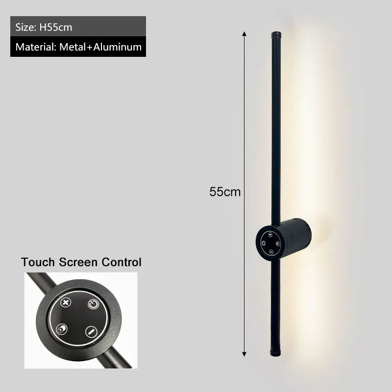 Touch Screen Control Dimming LED Wall Lights Wall Sconce Hardwire Tricolor Lights 360° Rotatable Touch Switch LED Wall Lamps
