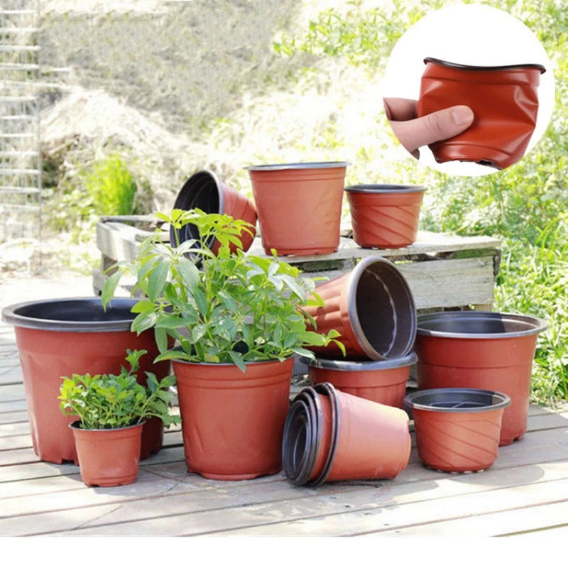 10pcs Thin section Flowerpot Plastic Grow Box Fall Resistant Tray For Garden Plants Nursery Cup Transplant Flower Plant Pots