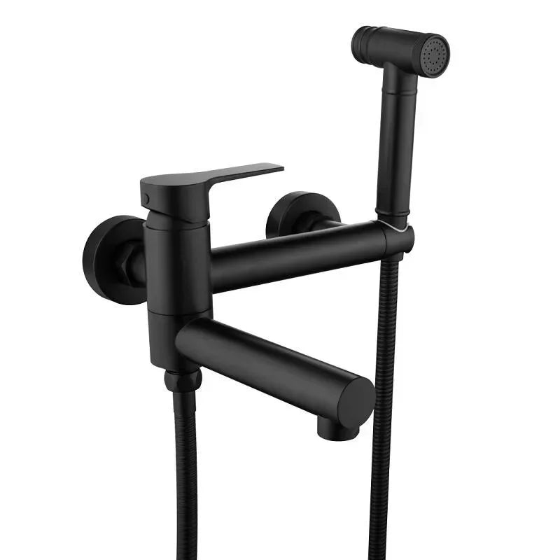 Bathtub Shower Set Wall Mounted Brushed Gold Rotatable ,Bidet Faucet  Bathroom Bath & Shower Mixer Tap Brass