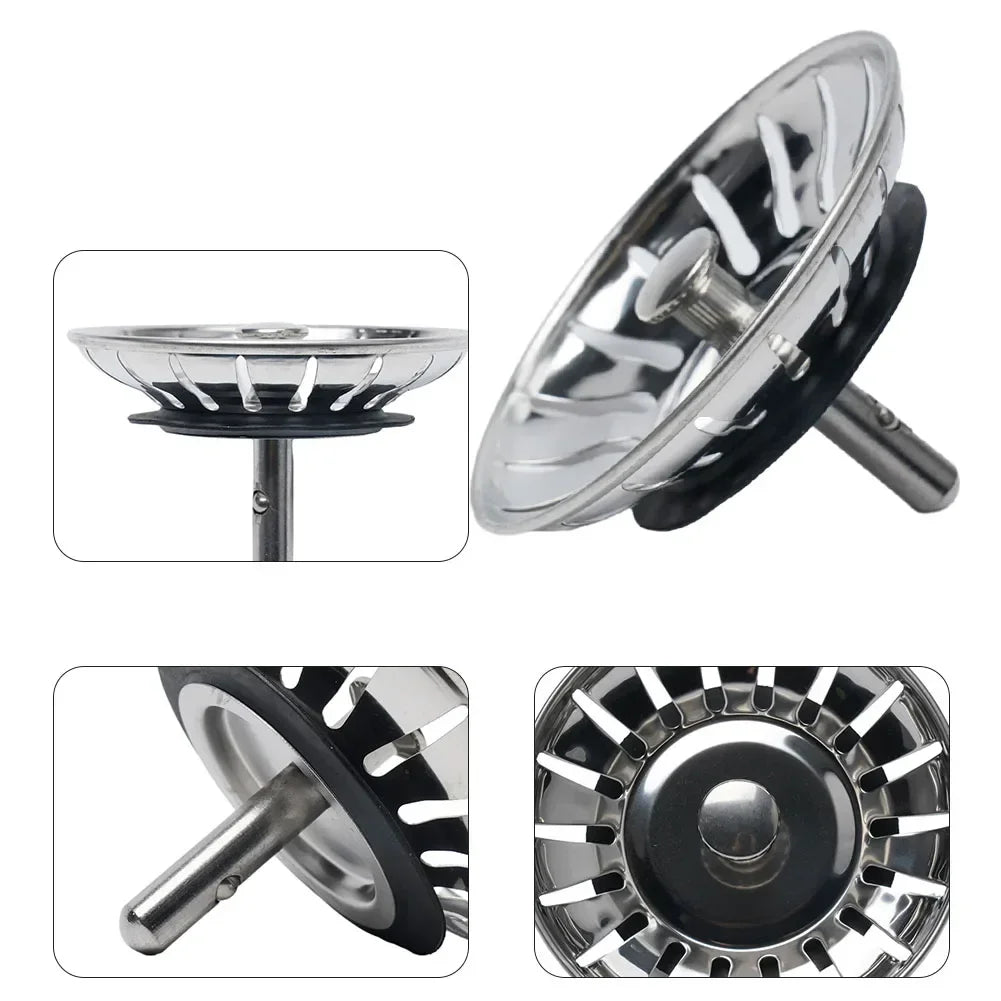 Stainless Steel Bathtub Hair Catcher Stopper Shower Drain Hole Filter Trap Kitchen Metal Sink Strainer Floor Drain