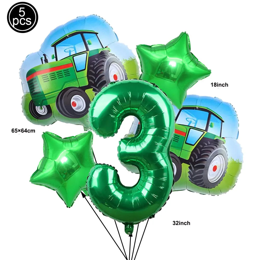 Tractor Cake Topper Green Farm Vehicle Cars Happy Birthday Cake Topper Kids Farm Tractor Themed Party Tractor Cake Decortions
