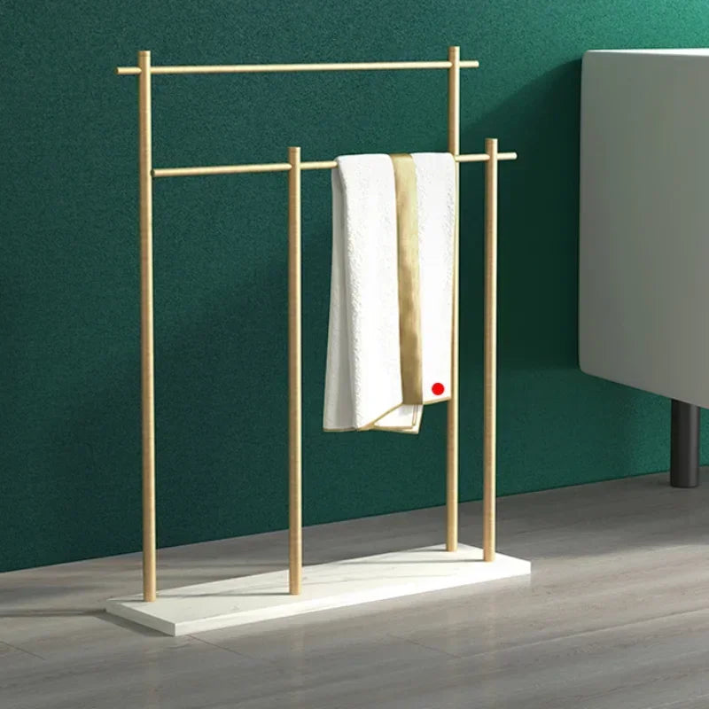 Marble Floor Towel Rack Luxury Bath Towel Stand Storage Shelf Elegant Style Organizer Bathroom Storage
