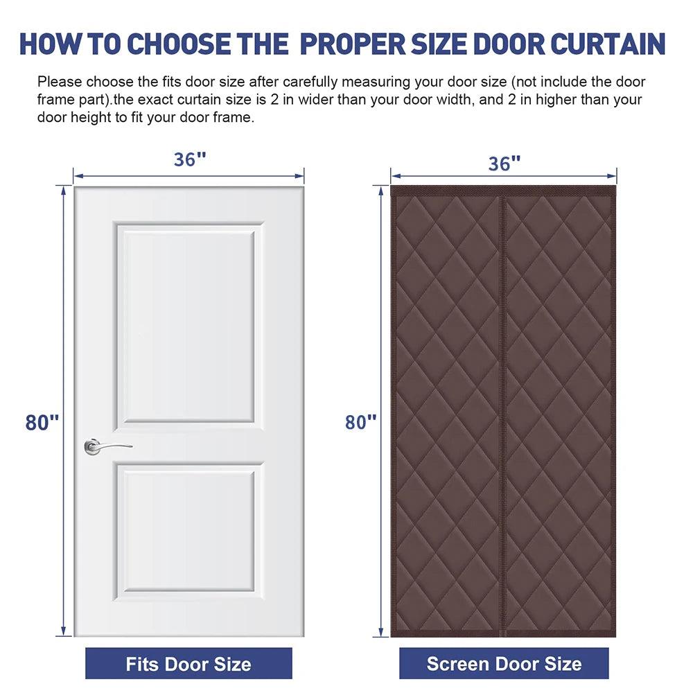 Thermal Insulated Door Curtain Magnetic Insulated Door Covers for Winter Door Blanket Thicken Cotton Insulation Doors Screen