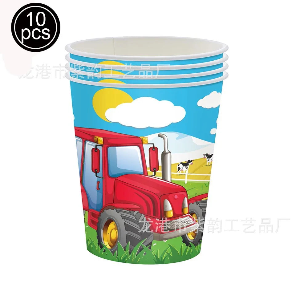 Tractor Cake Topper Green Farm Vehicle Cars Happy Birthday Cake Topper Kids Farm Tractor Themed Party Tractor Cake Decortions