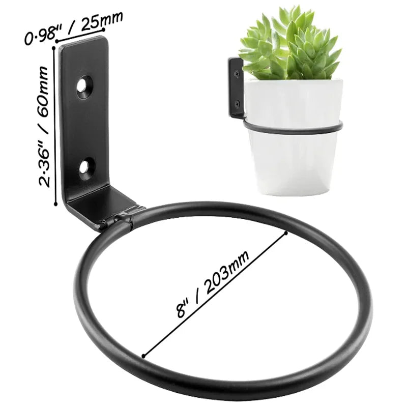 4/5/6/8inch Flower plant stand ring wall mount, plant wall hanging ring, metal plant stand wall mount Flower pot hook
