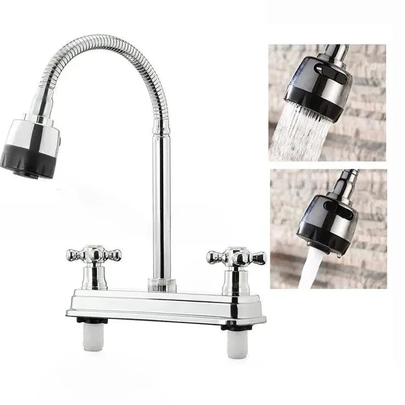 South American RV Kitchen Faucets Dual Port Faucet Kitchen Splashproof Faucet Replacement Sink Faucets Kitchen Accessories