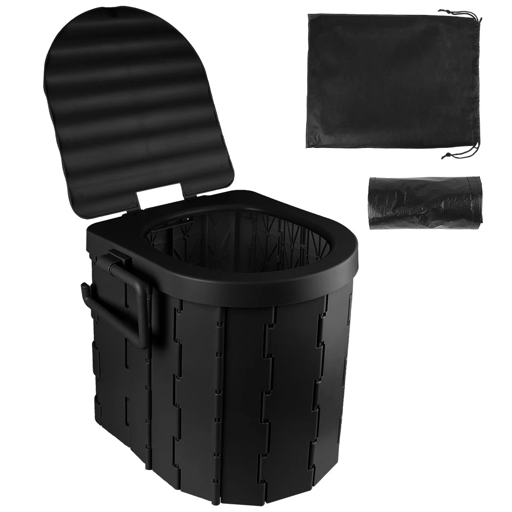 Portable Folding Toilet with Lid Travel Bucket Toilet Seat Car Folding Toilets Camping Toilet Emergency Toilet