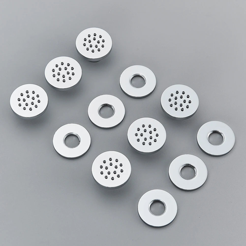 Chrome SPA Shower Sprayer Shower Body Jet Round Massage Jets Brass Bodyspray Concealed Installation Shower Jets