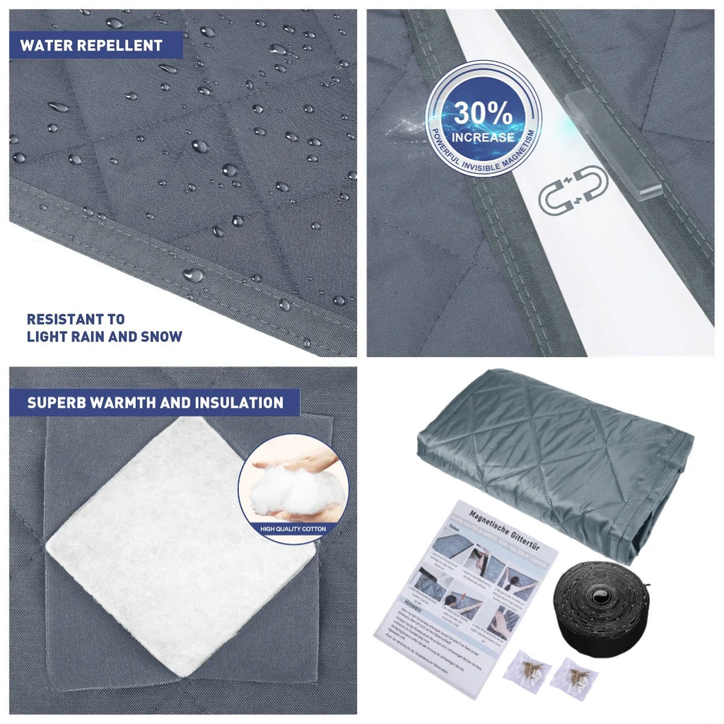 Thermal Insulated Door Curtain Magnetic Insulated Door Covers for Winter Door Blanket Thicken Cotton Insulation Doors Screen