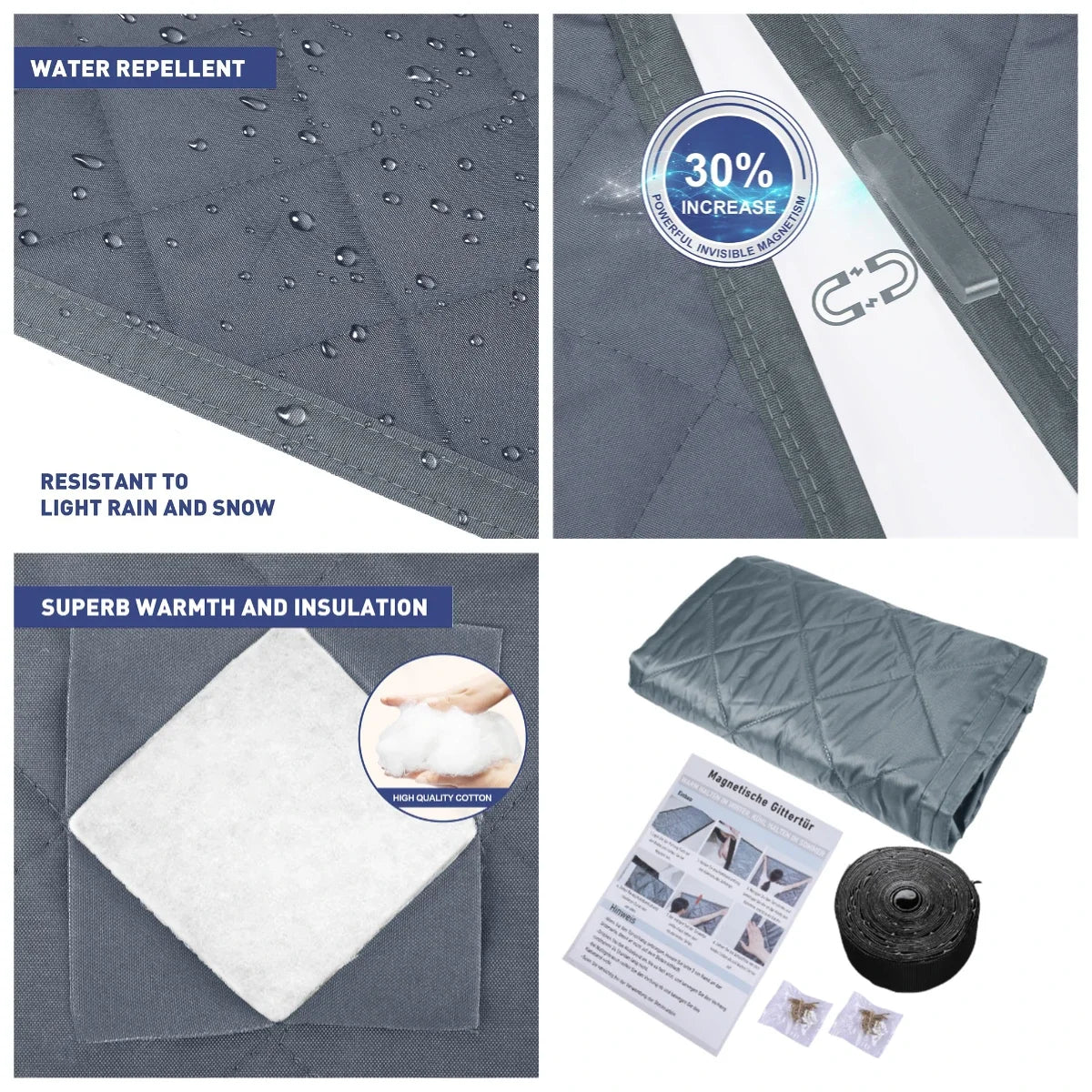 Thermal Insulated Door Curtain Magnetic Insulated Door Covers for Winter Door Blanket Thicken Cotton Insulation Doors Screen