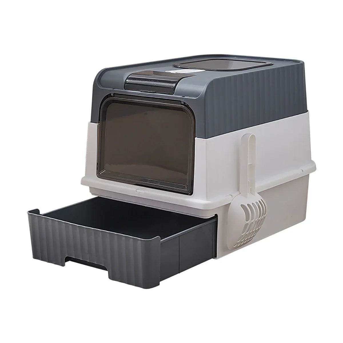 Pet Litter Box Kitten Anti Splash Toilet Fully Enclosed Spill proof Deodorant Cat Toilet Plastic Sandbox Cat Bedpan Sanitary Tra