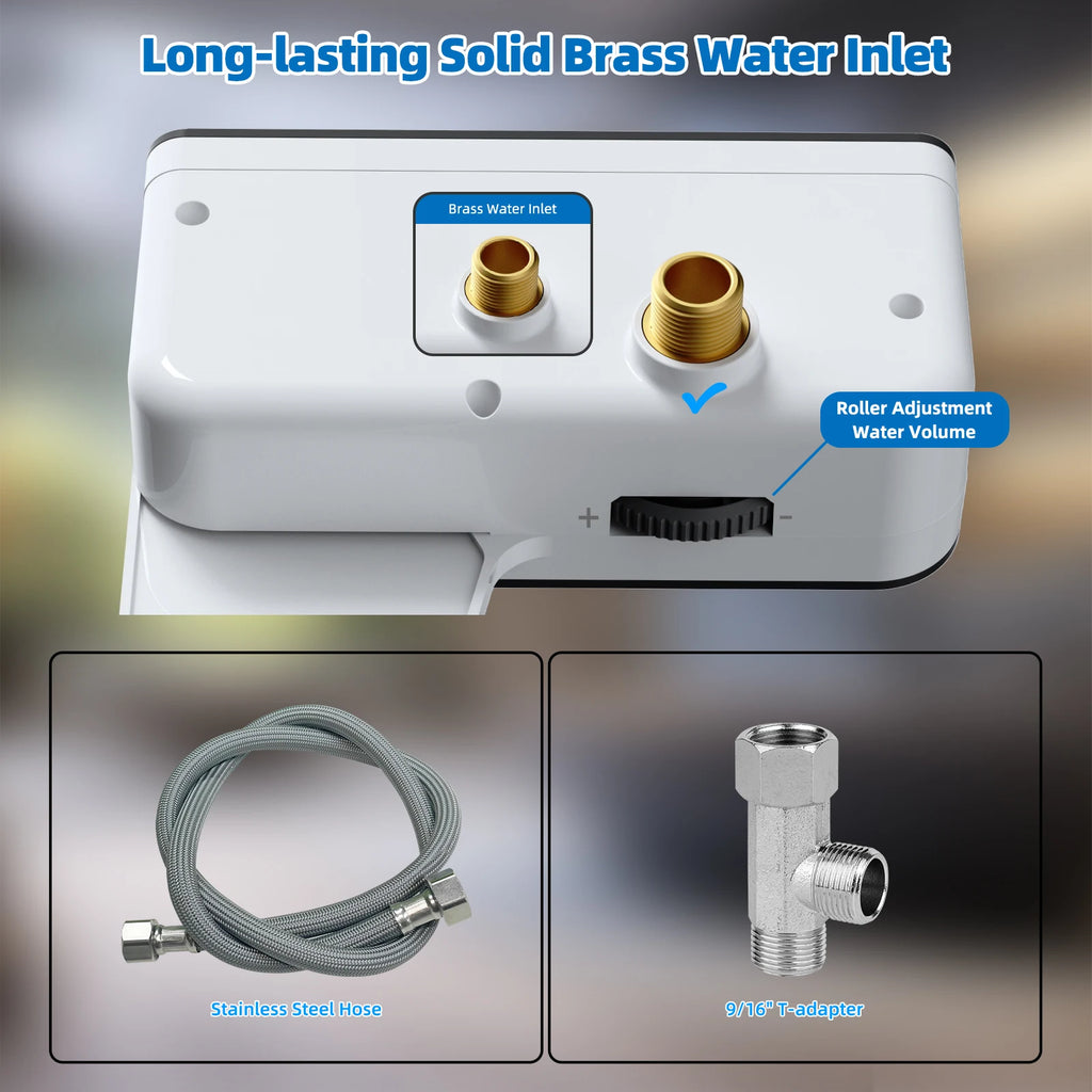 Hibbent Bidet Attachment for Toilet, Non-Electric Dual Nozzle for Frontal & Rear Wash, Adjustable Water Pressure Control