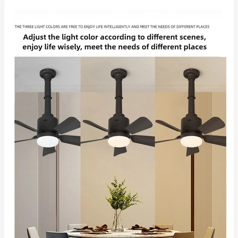E27 Socket Fan Light Detachable LED Ceiling Fan Light Living Room Dining Room Remote Control 4-speed Dimming Ceiling Fan