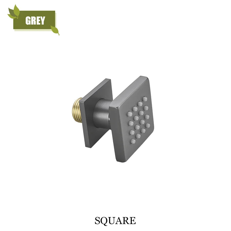 Chrome Black Body Sprays Round Square Shower Spa Massage Body Jet Grey Brushed Gold Concealed Shower Spray Head Faucet Accessory