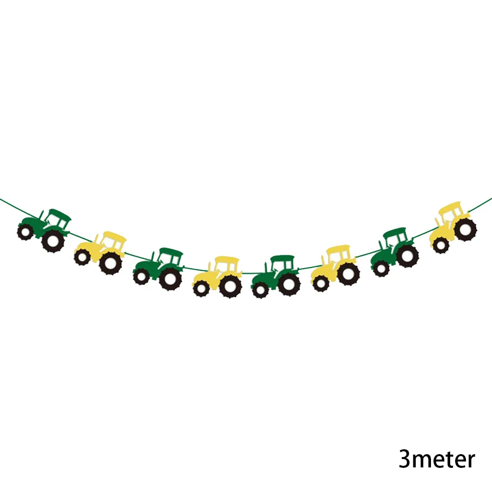 Tractor Cake Topper Green Farm Vehicle Cars Happy Birthday Cake Topper Kids Farm Tractor Themed Party Tractor Cake Decortions