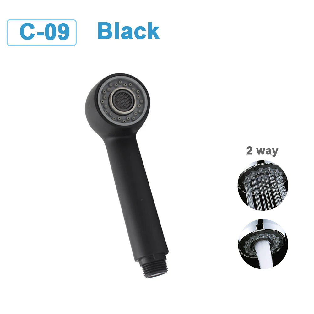 G1/2 Kitchen Faucet Head Pull Out Shower Nozzle Sprayer Bathroom Sink Tap Replacement Accessory Black Silver Golden Head Aerator