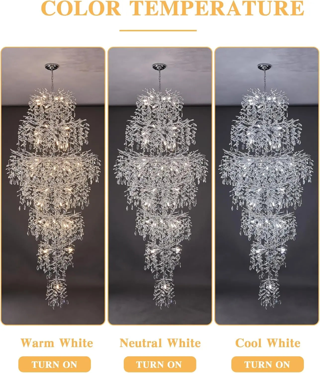 Modern Staircase Crystal Ceiling Chandeliers Silver Large Loft Crystal Hanging Chandelier for Entrance Hall Living Room