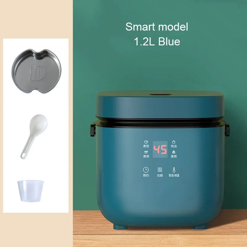 1.2L Mini Electric Rice Cooker Intelligent Automatic Household Kitchen Cooker 1-2 People Small Food Warmer Steamer