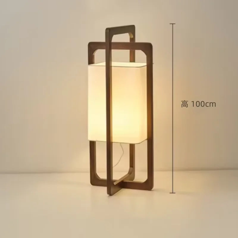 Vintage Wooden E27 Led Floor light Wabi Sabi Fabric Floor lamp for Hotel Bedroom living Room Tea Room Japan Wood Floor Lamp