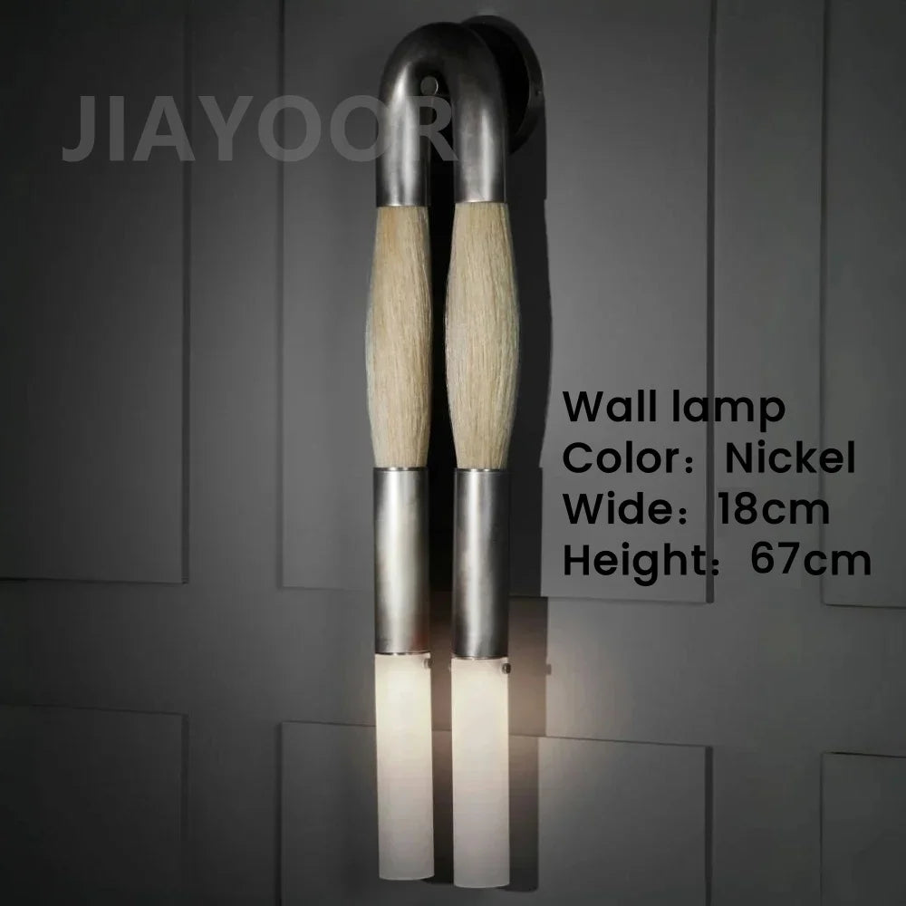 Horsehair Kitchen Chandelier Luxury Retro Copper Decoration LED Villa Lights Bedroom Background Wall Light Living Room Wall Lamp