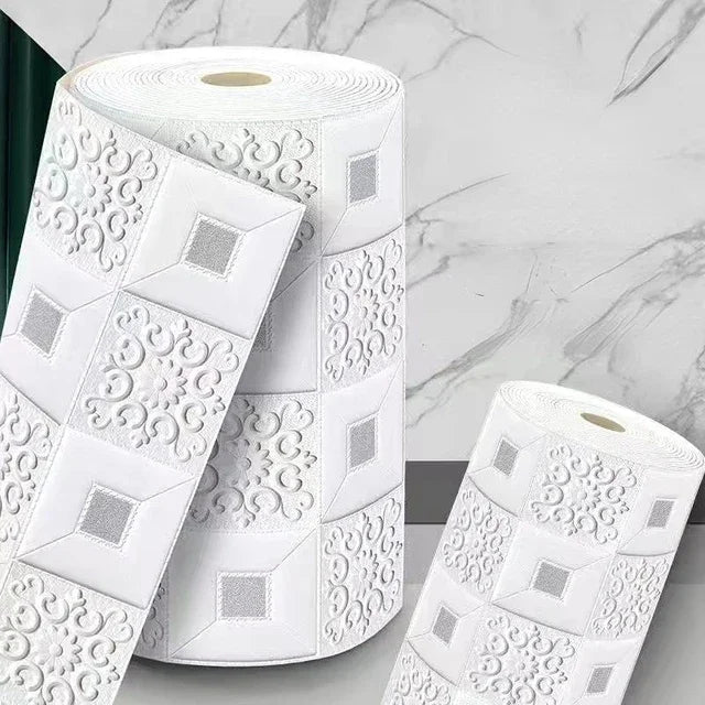 70cm*1/2/5/10m Brick DIY Wallpaper Foam Panels 3D Wall Stickers Self-adhesive Home Decor Living Room Kitchen Decor