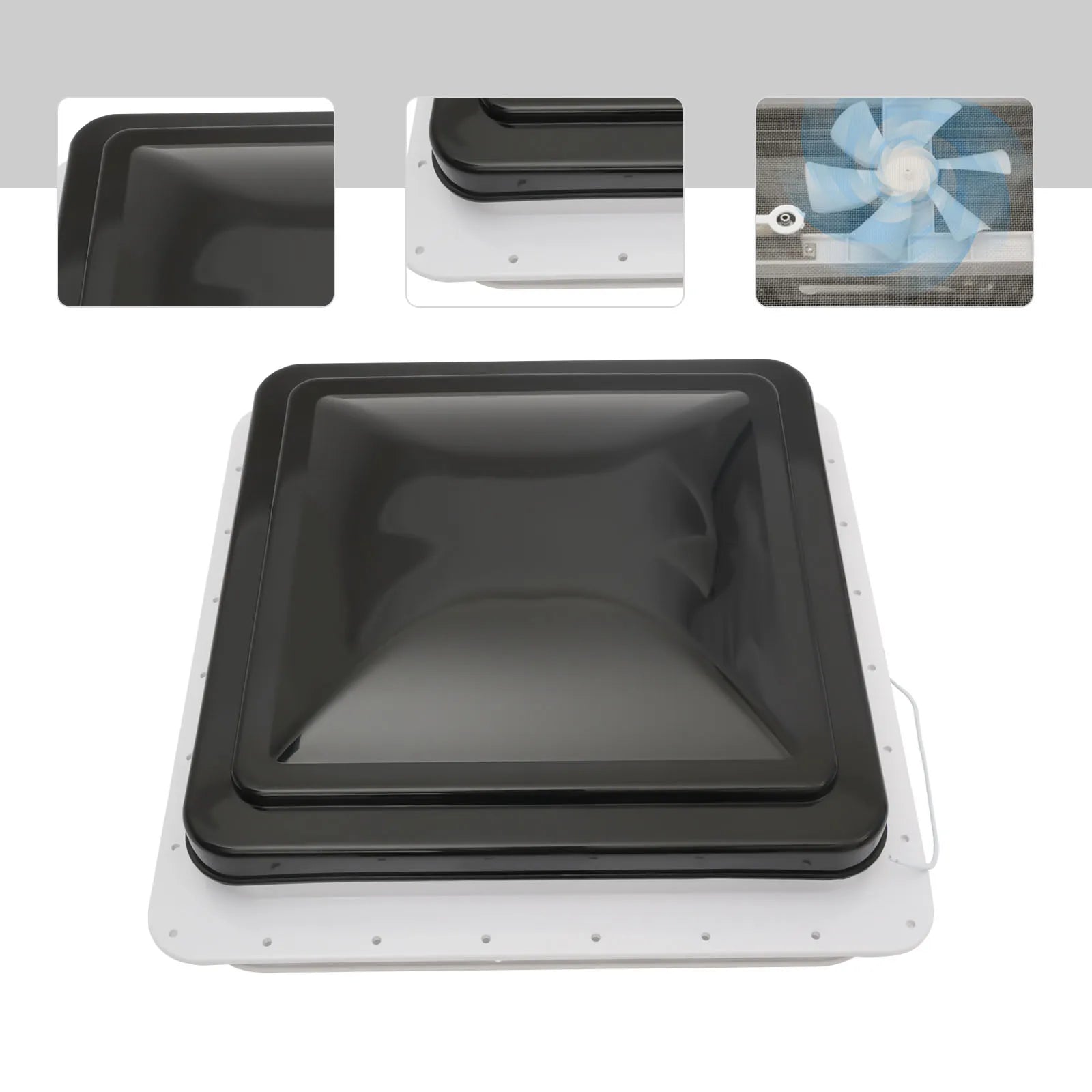Roof Vent Fan Camper Van Motorhome RV Caravan Skylight Vent 42cmx42cm Dustproof