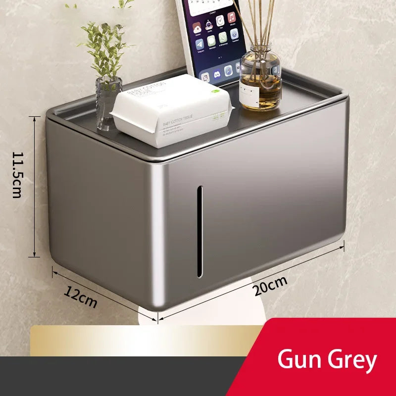 Toilet paper holder wall mounted waterproof roll paper holder toilet paper towel drawer storage rack bathroom accessories