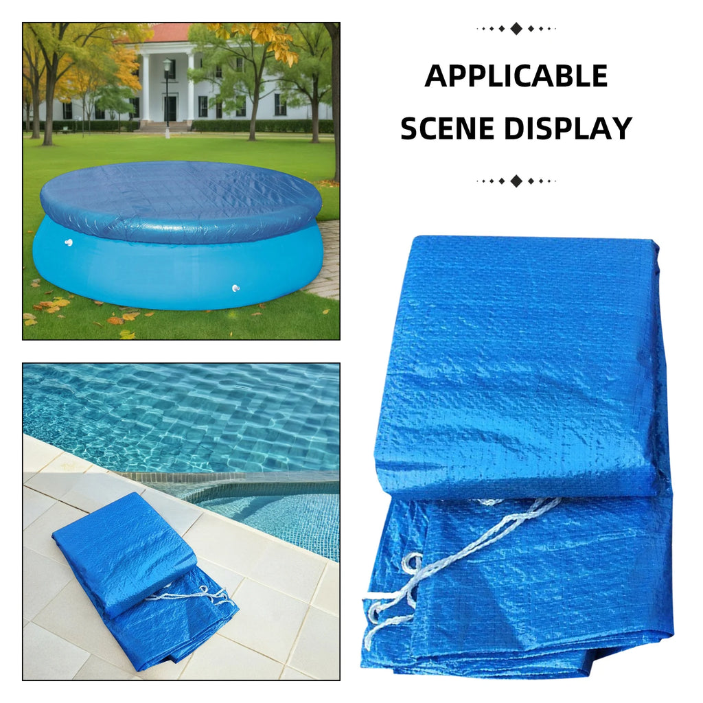 210cm Diameter Blue Round Pool Cover - Rainproof & Dustproof for Frame/Inflatable Swimming Pools, Ideal for Pool Owners