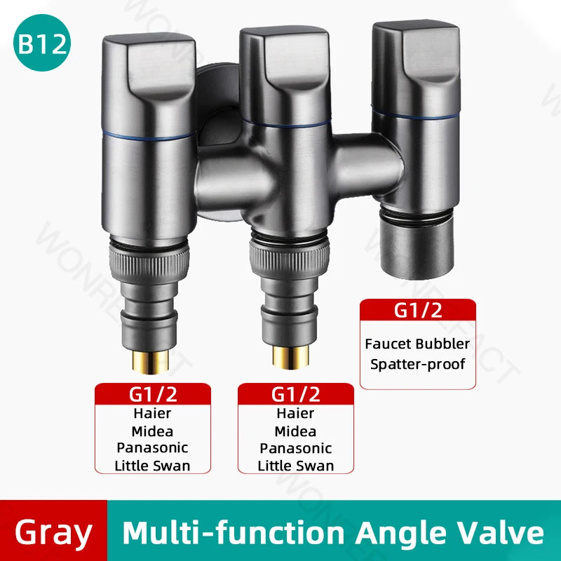G1/2  Multi Function Washing Machine Faucet Brass Water Stop Quick Opening Angle Valve Wall Mounted  Bathroom Tool Accessories