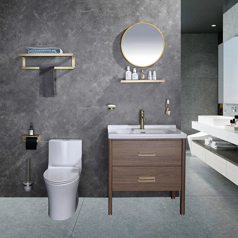 Bathroom Accessories Hardware Set Brushed Gold Robe Hook Towel Rail Bar Rack Toilet Brush Tissue Paper Holder Soap Dish Shelf