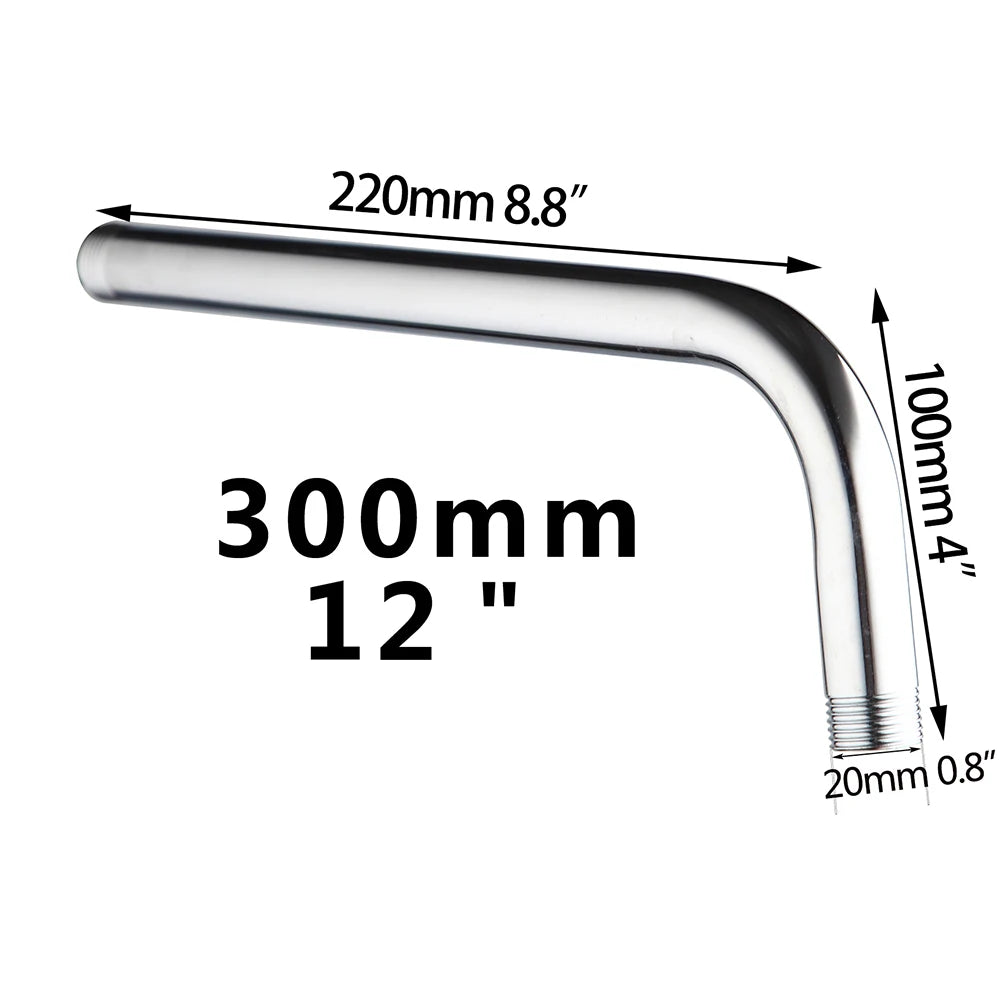 YANKSMART Chrome Polished Shower Arm Stainless Steel Bathroom Accessories  Showers Arm For Head Wall Mounted Luxury Shower Pipe
