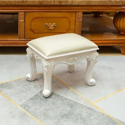 European Fabric Pouf,Modern Round Tea Table Stool, High-Quality Manicure Seat, Living Room Sofa Side Ottoman, Versatile Seating.