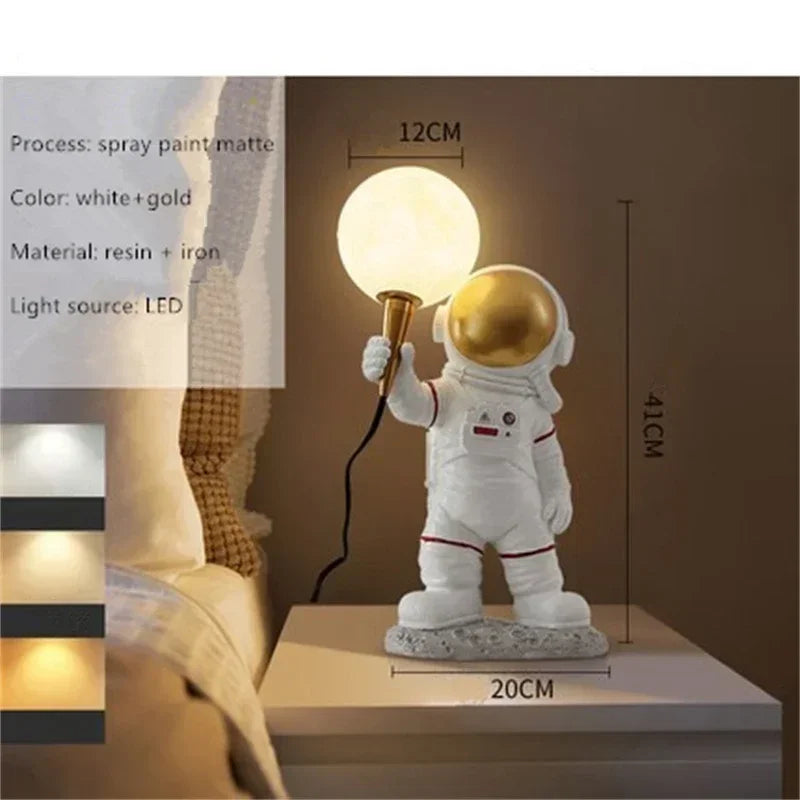 Nordic Astronaut LED Wall Lamp Table Children's Room Bedroom Bedside Living Lighting, Boys' Planet Night