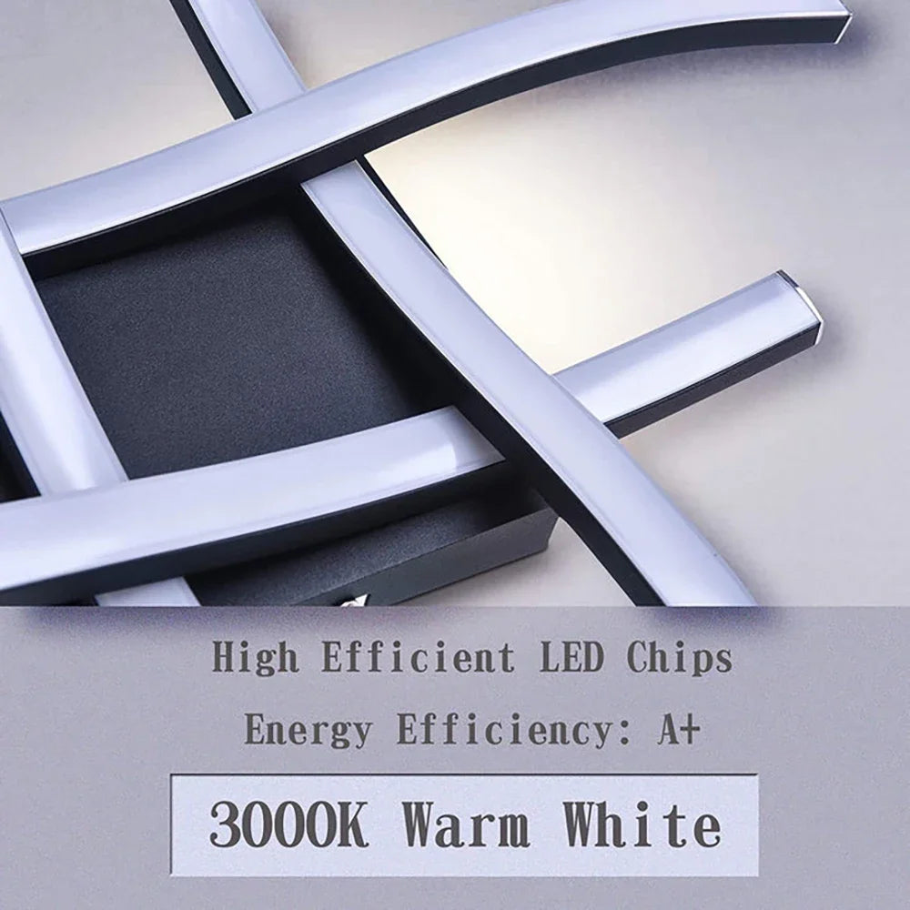 Modern LED Ceiling Light Wave White Light For Living Room Dining Room Hallway Corridor Bedroom Study Room Entryway Indoor Light