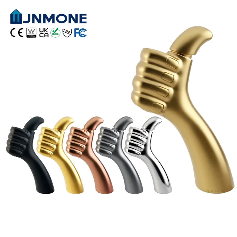 Modern Design Bathroom Sink Faucet Thumbs Bathroom Faucet Brass Mixer Basin Faucet Single Hole Deck Mounted Washbasin Water Taps