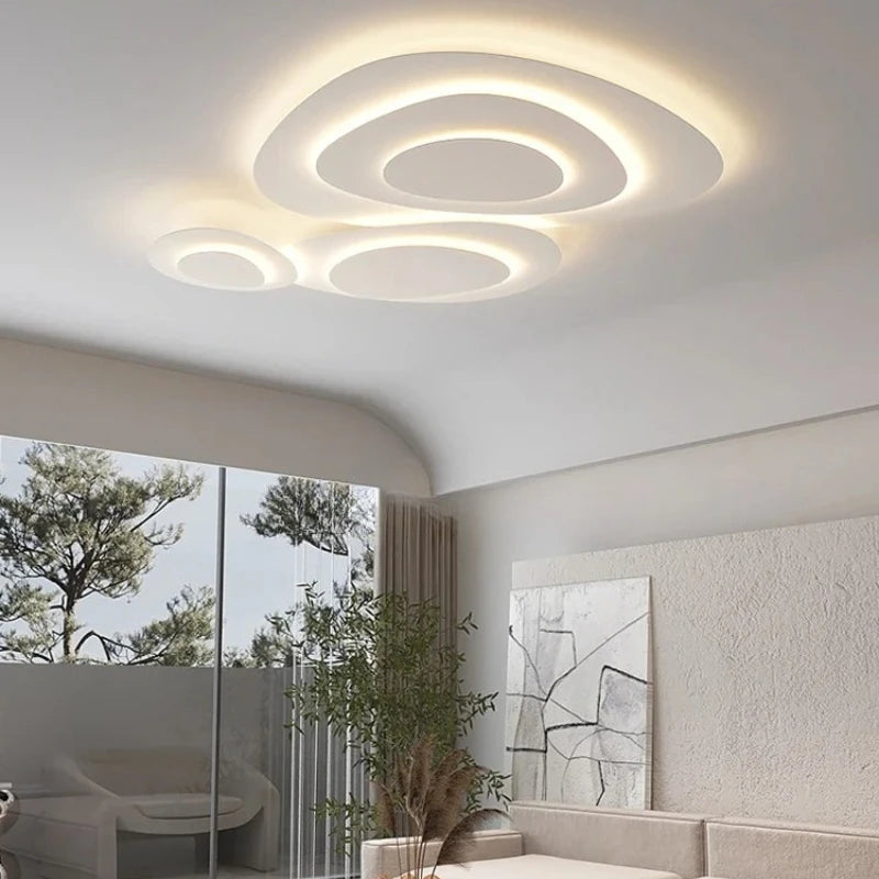 Cream style simple white ceiling lamp warm design for living room bedroom dining room indoor home decoration led lamp
