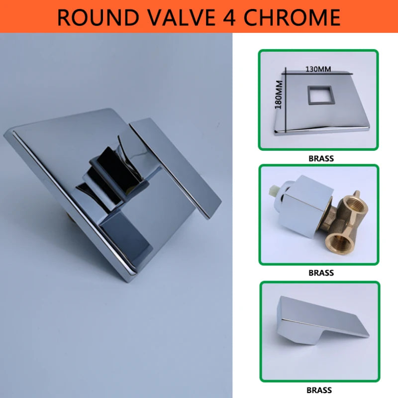 Solid Brass Valve Mixer Faucet Chrome/Matt Black/Brushed Gold/Grey In Wall Concealed Body Shower Basin Faucet Connector