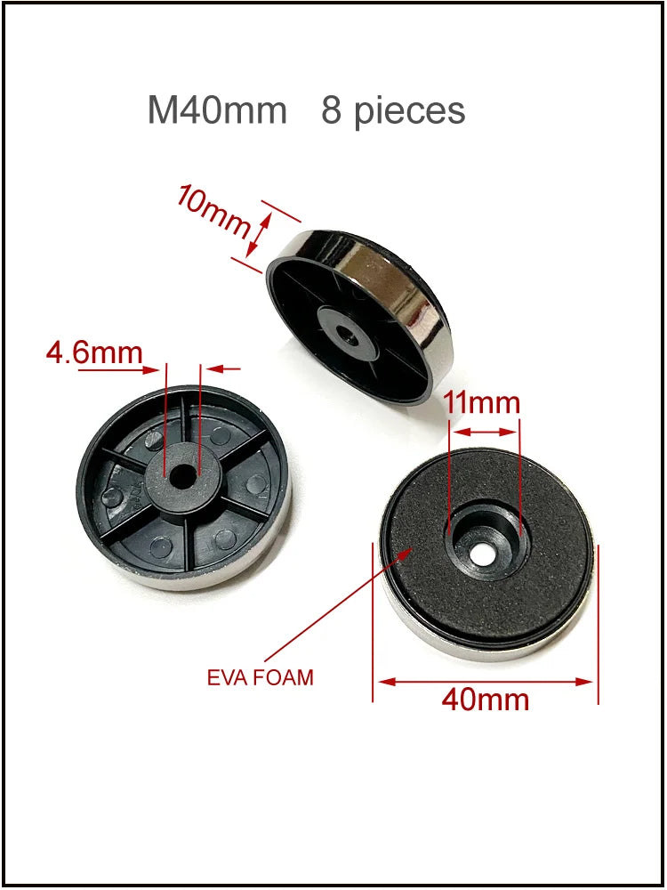 Furniture Electrical Appliances Speaker Legs Anti Slip Vibration Reduction Gold And Silver Frame Plastic Foot Pads