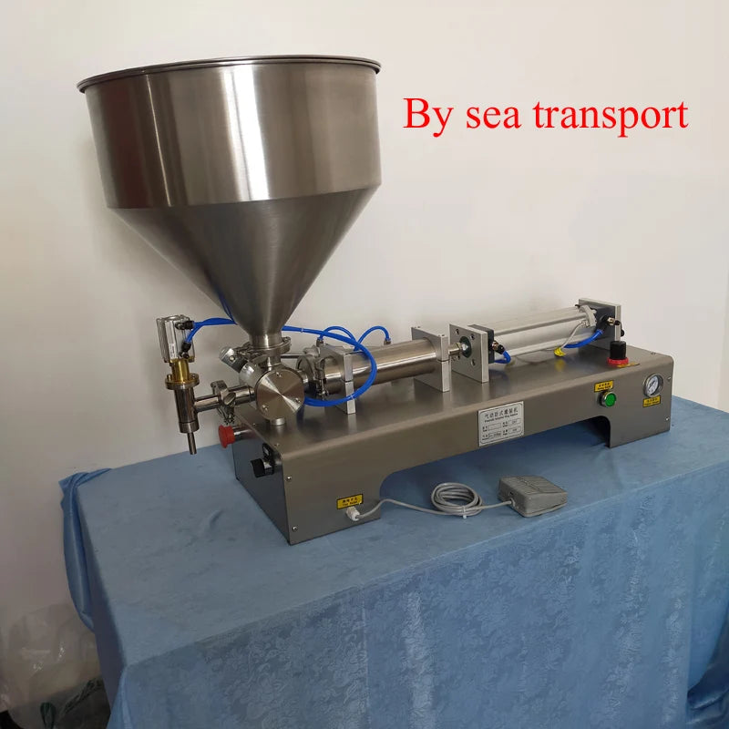 PBOBP Horizontal Pneumatic Paste Filling Machine Peanut Butter Cosmetic Cream Tomato Chocolate Single Head Piston Filler